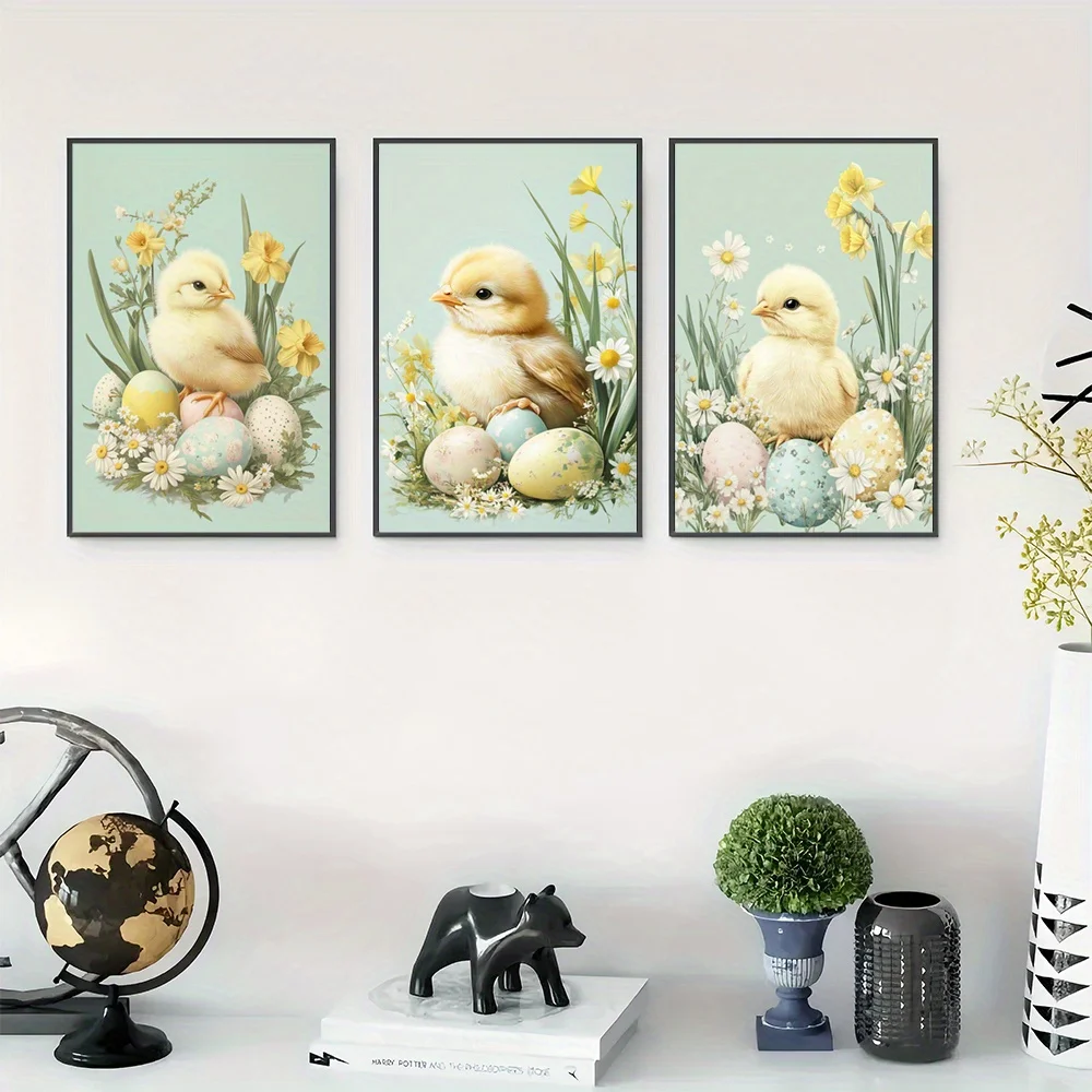 Home Office Or - 3pcs Unframed Spring Wall Art -