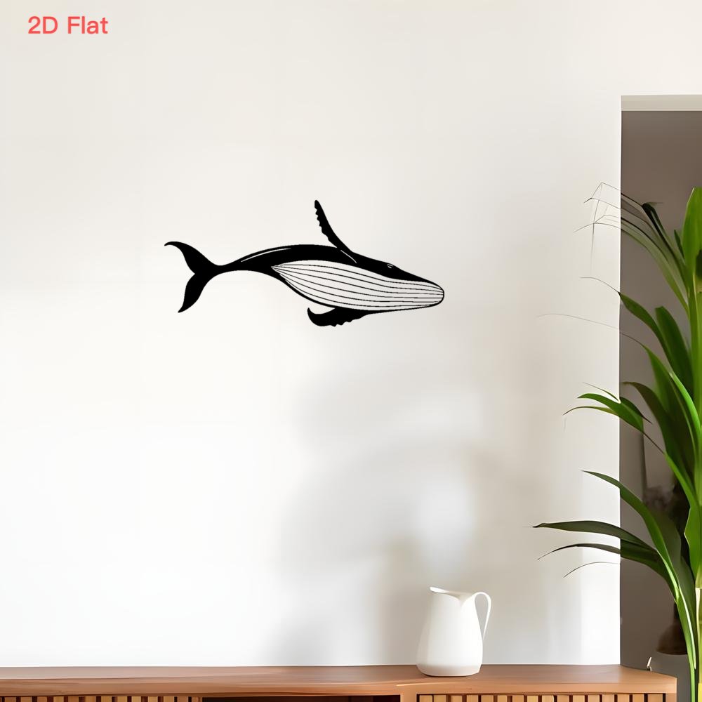 Home Office Or - Majestic Whale Metal Wall Art Laser