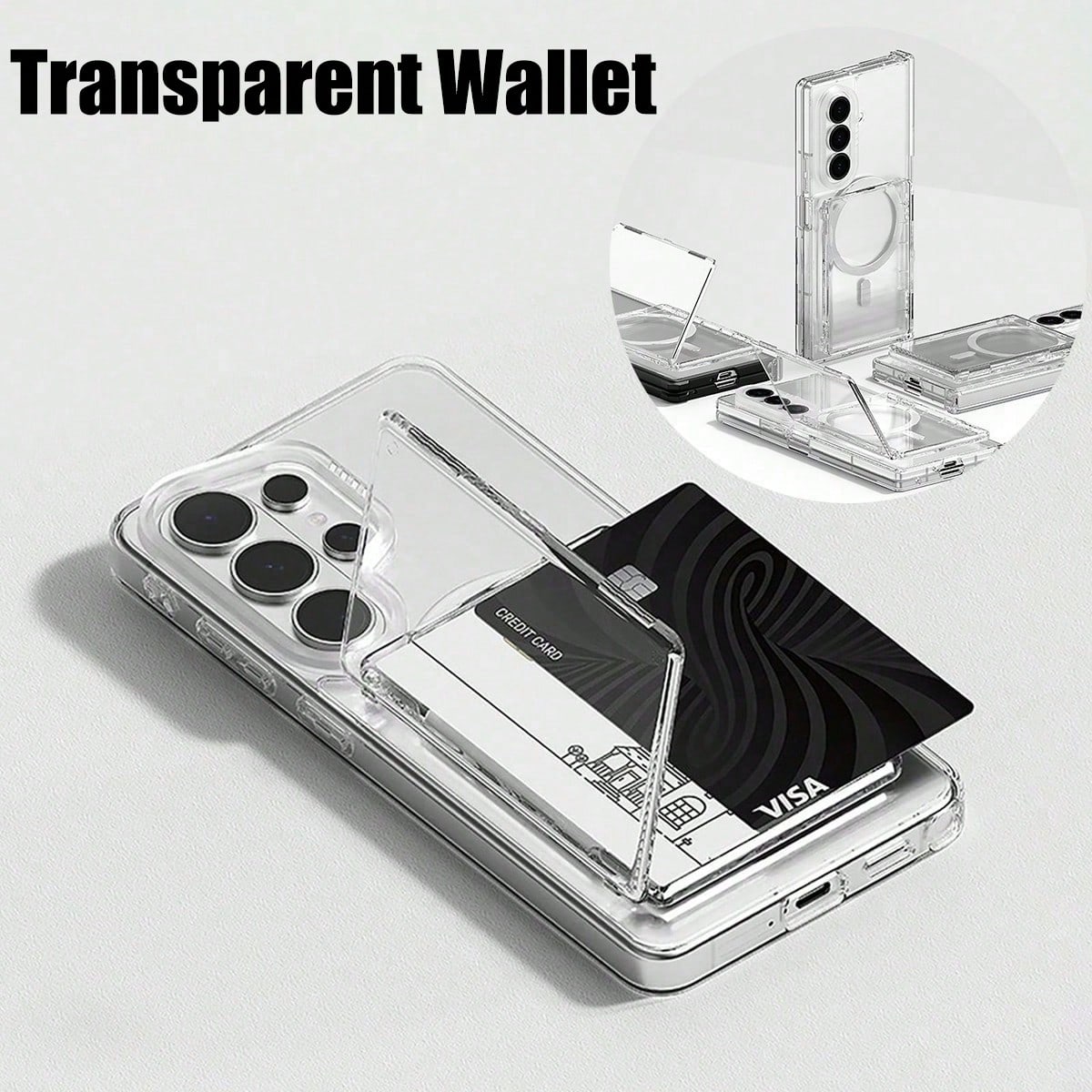 1Pc Magsafe Transparent Wallet - Document Holder Stand recension och pris