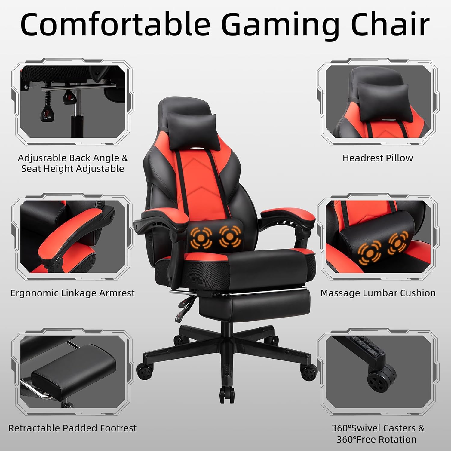 Gaming Chair with Footrest, Ma - Ergonomic Office Chair recension och pris