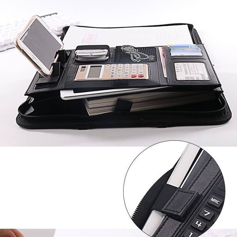 1Pc A4 PU Leather Zipper File  - Document Scanner Portable recension och pris